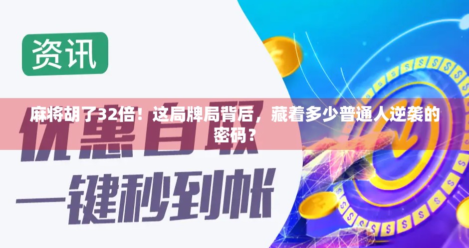 麻将胡了32倍！这局牌局背后，藏着多少普通人逆袭的密码？